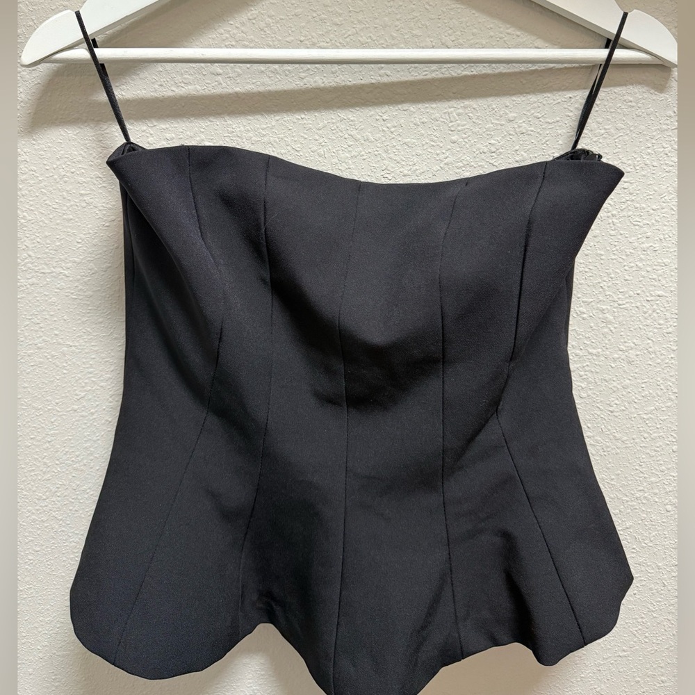Zara Black Strapless Shirt & Skort Set